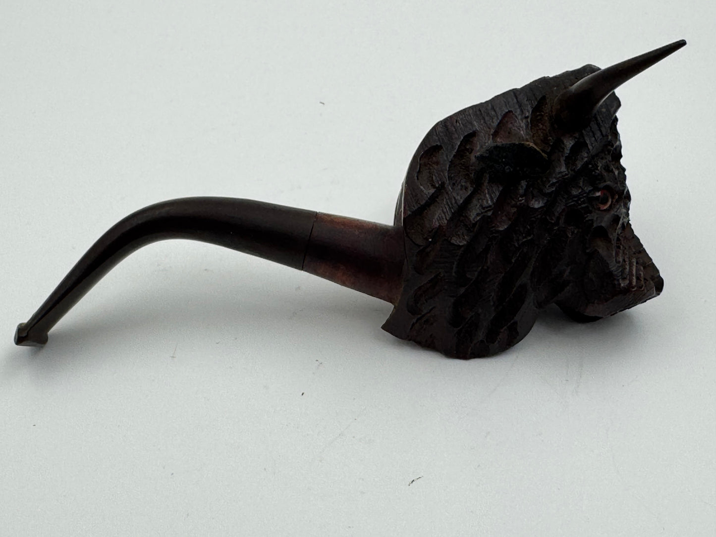 Vintage Carved Figural Pipe Bull Meerschaum