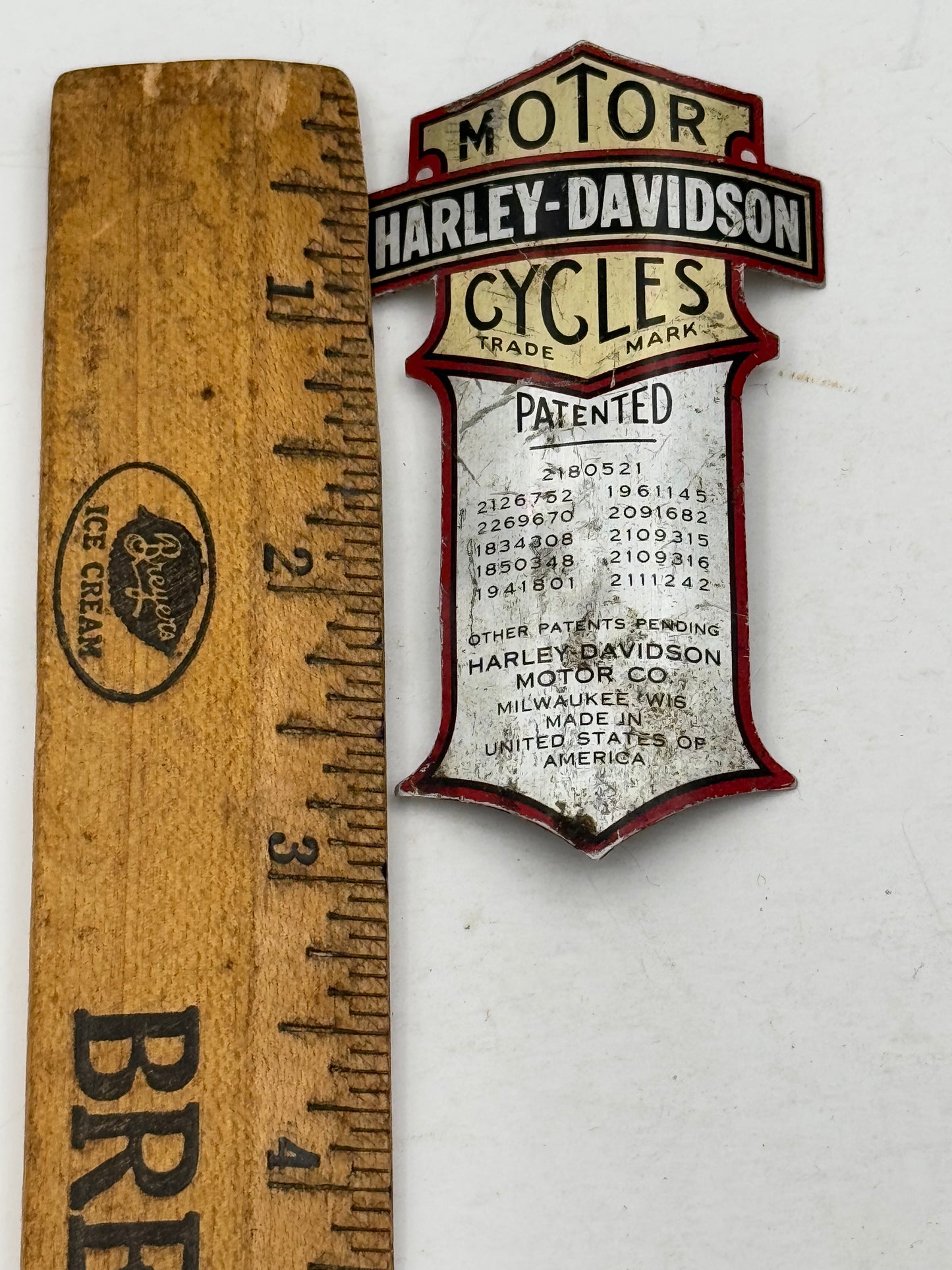 Vintage Harley Davidson Bicycle Head Badge