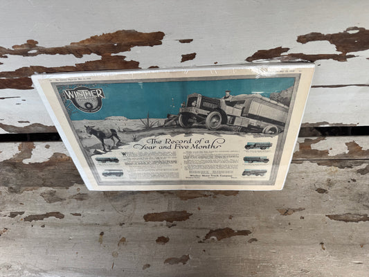 Vintage Winther Trucks Sign Rare 1918 Centerfold