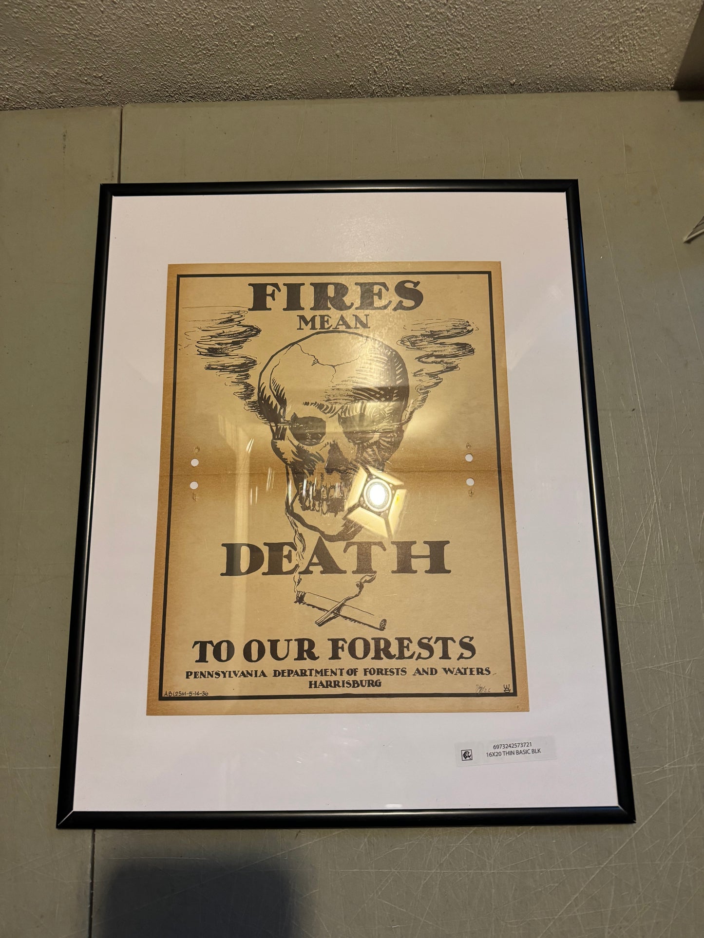 Vintage Forest Fire Poster Fires Mean Death