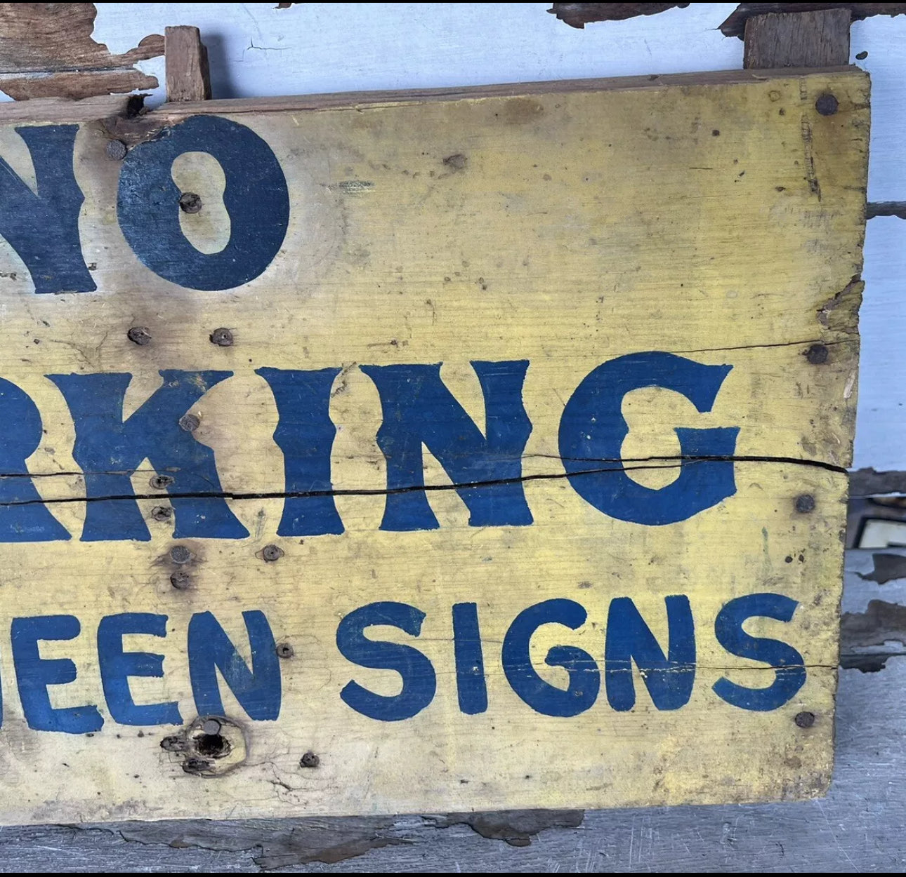 Vintage Wooden Sign No Parking