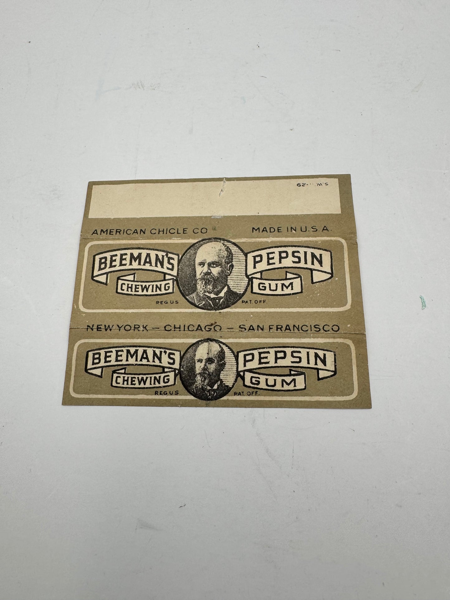 Vintage Beeman’s Pepsin Gum Wrapper