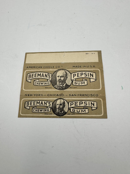 Vintage Beeman’s Pepsin Gum Wrapper