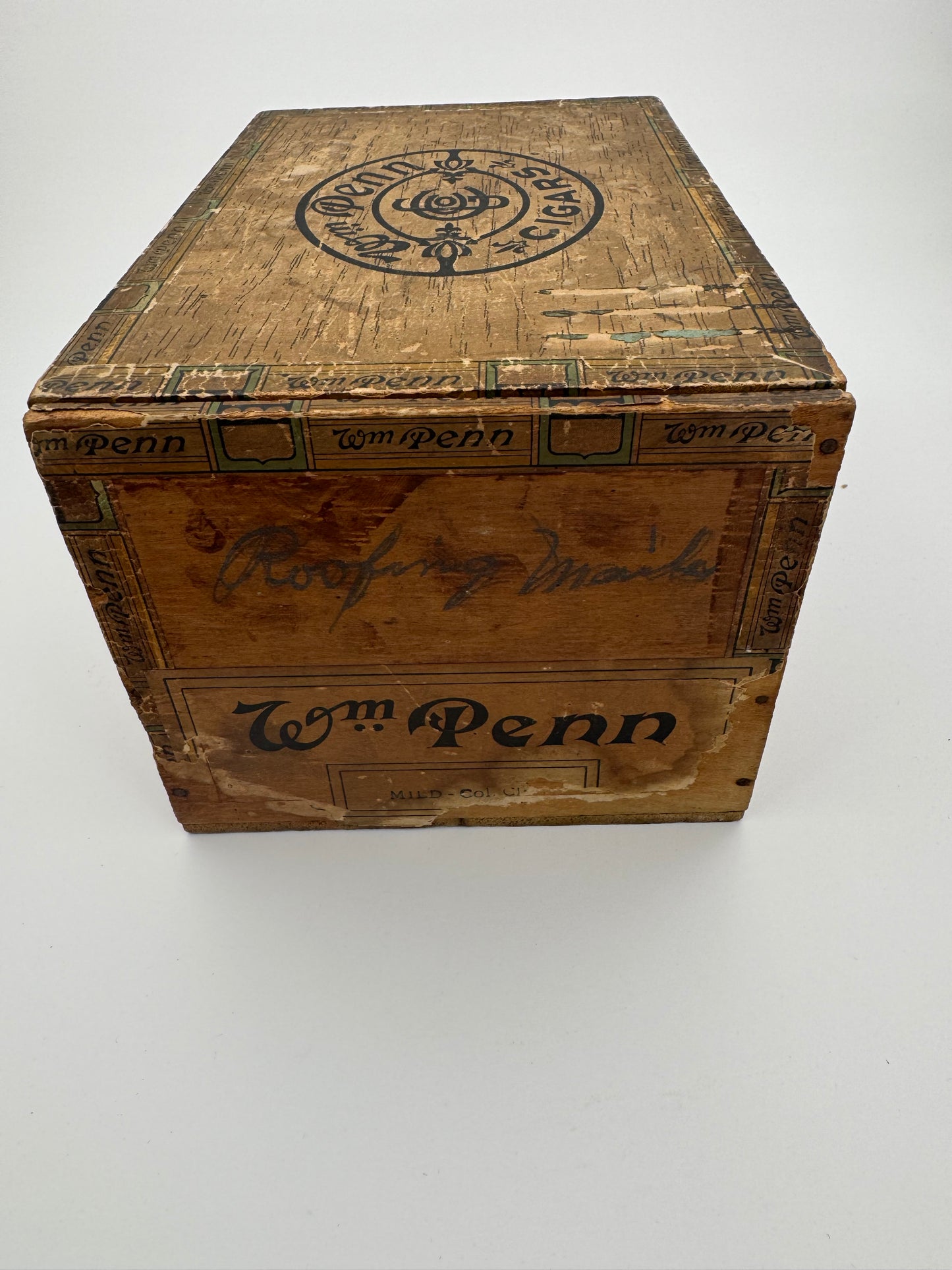 Vintage William Penn Cigar Box Writing On Sides