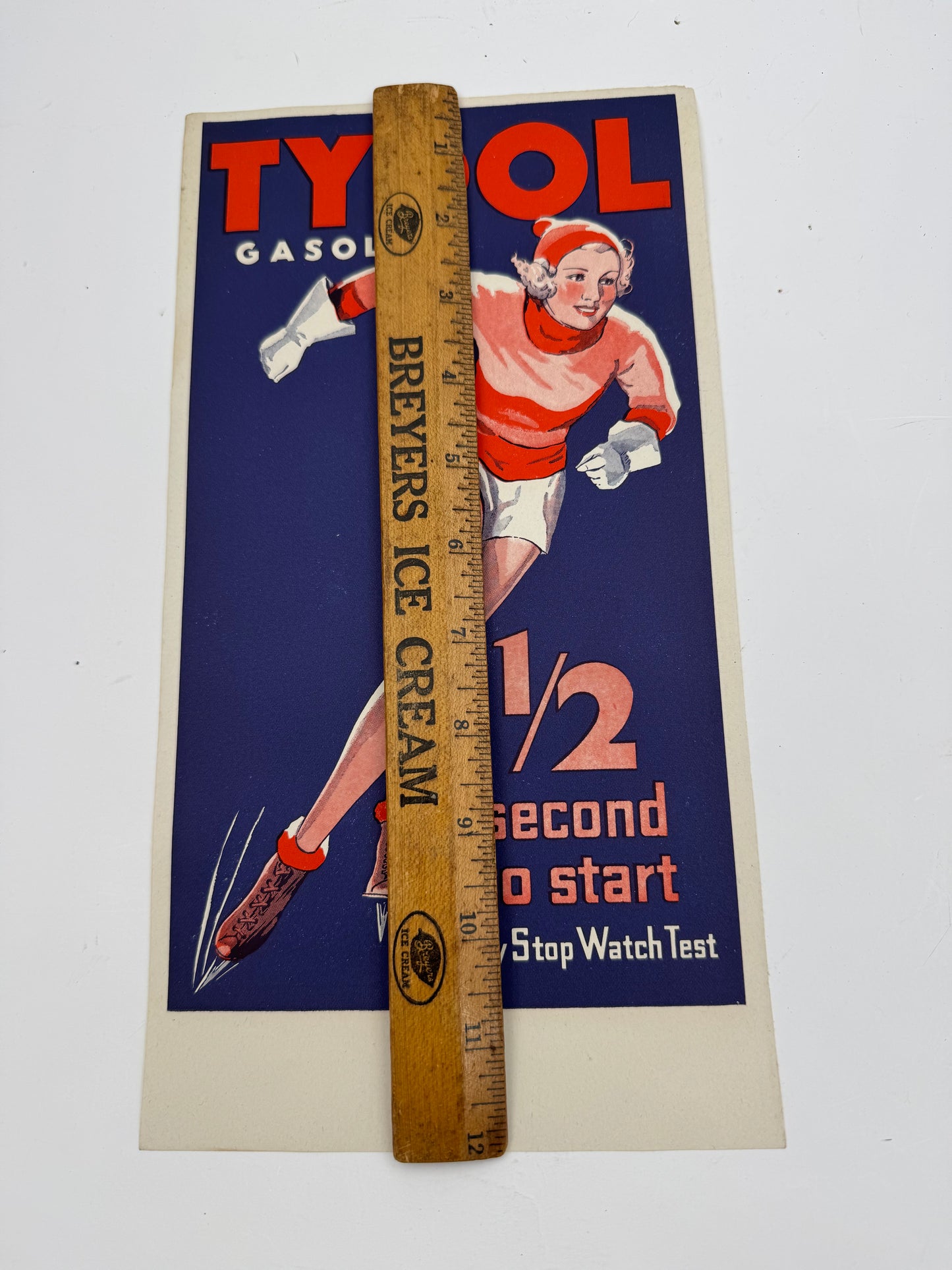 Vintage Tydol Gasoline Broadside Ad Rare Minty