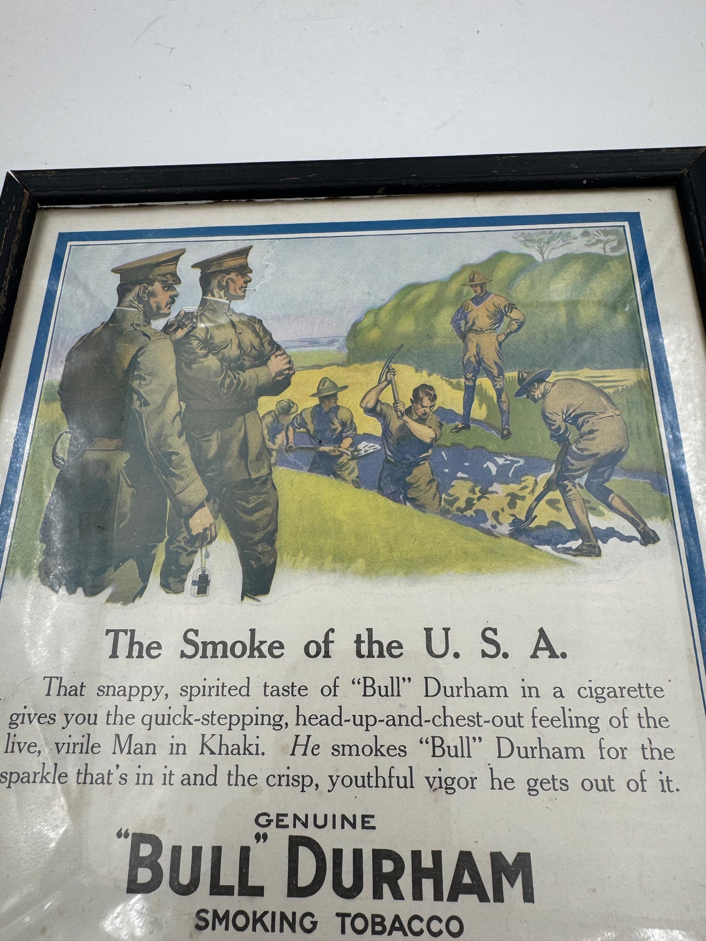 Vintage Bull Durham Sign Ad Paper Framed