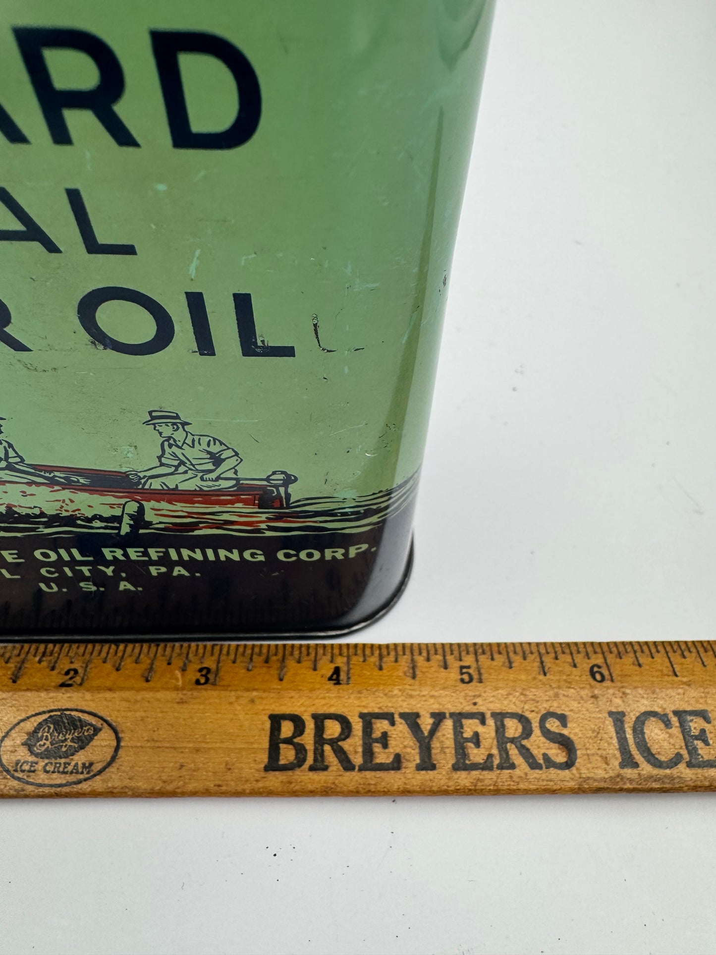 Vintage Duplex Outboard Oil Can Full