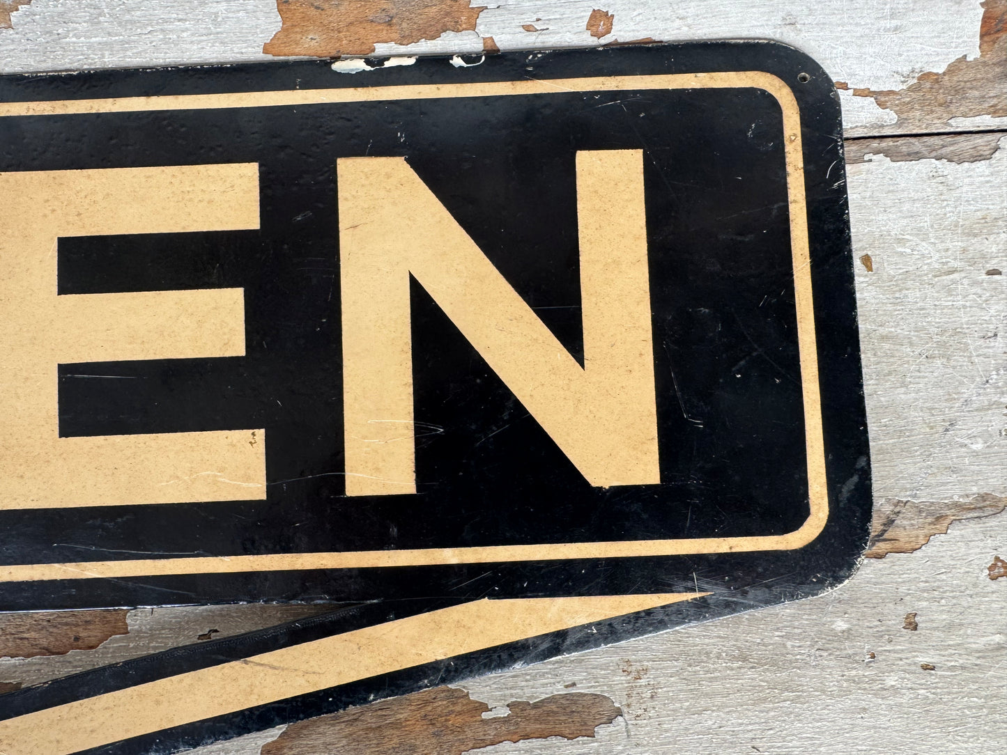 Vintage Men Sign Early Independent Gas Station