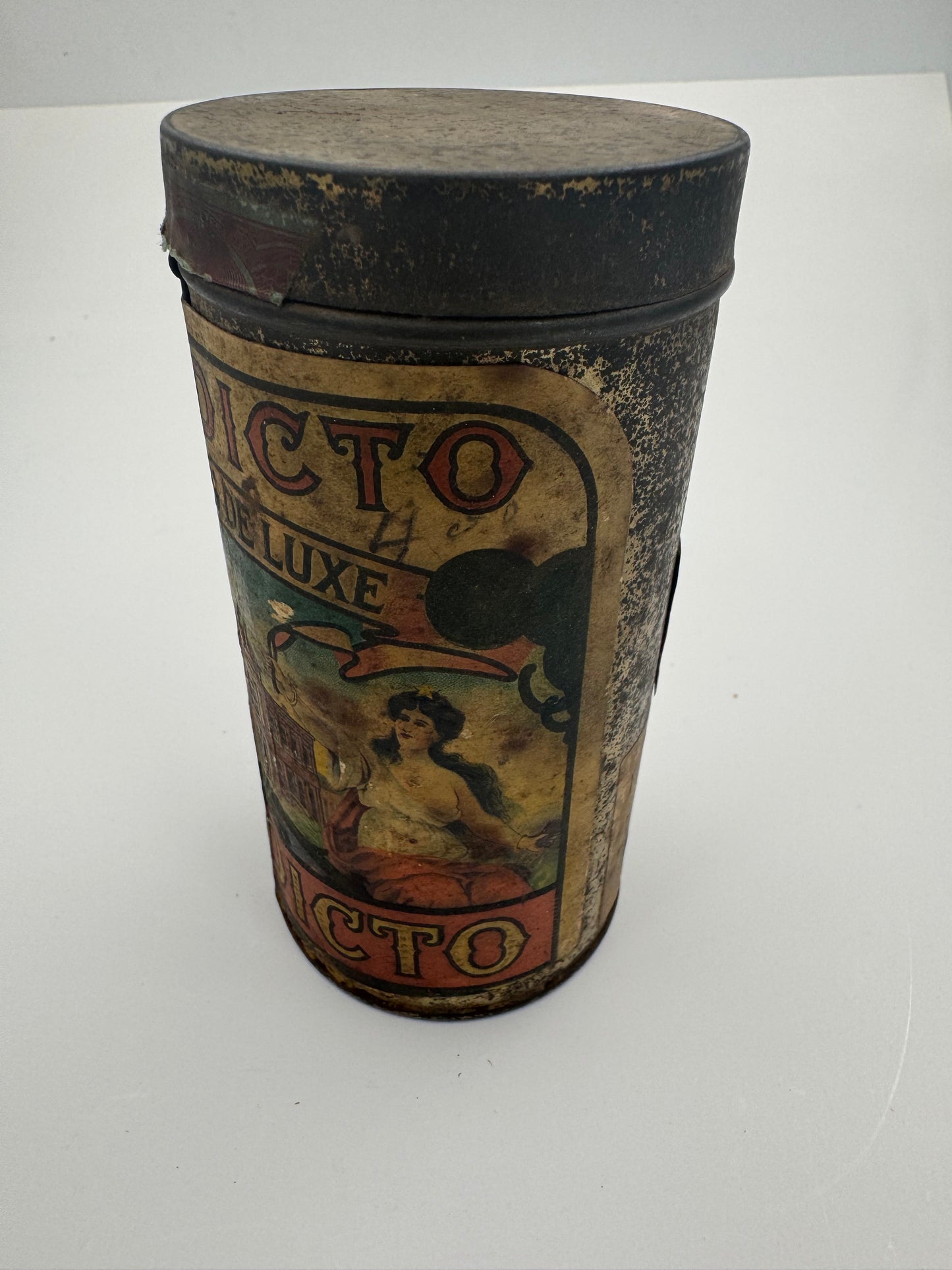 Vintage Cigar Humidor El Eldicto Paper Label NY