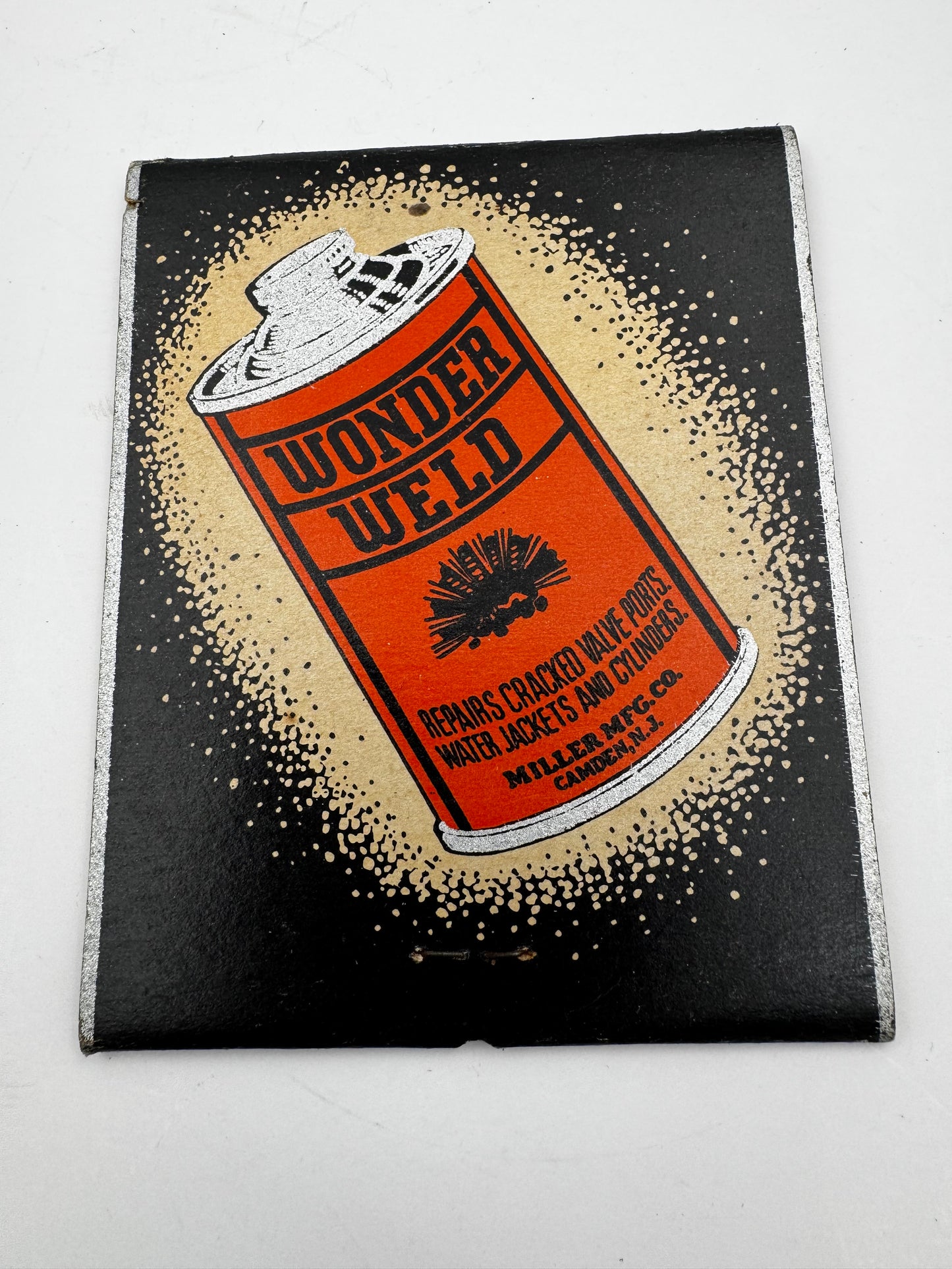 Vintage Car Engine Repair Can and Feature Match Pack