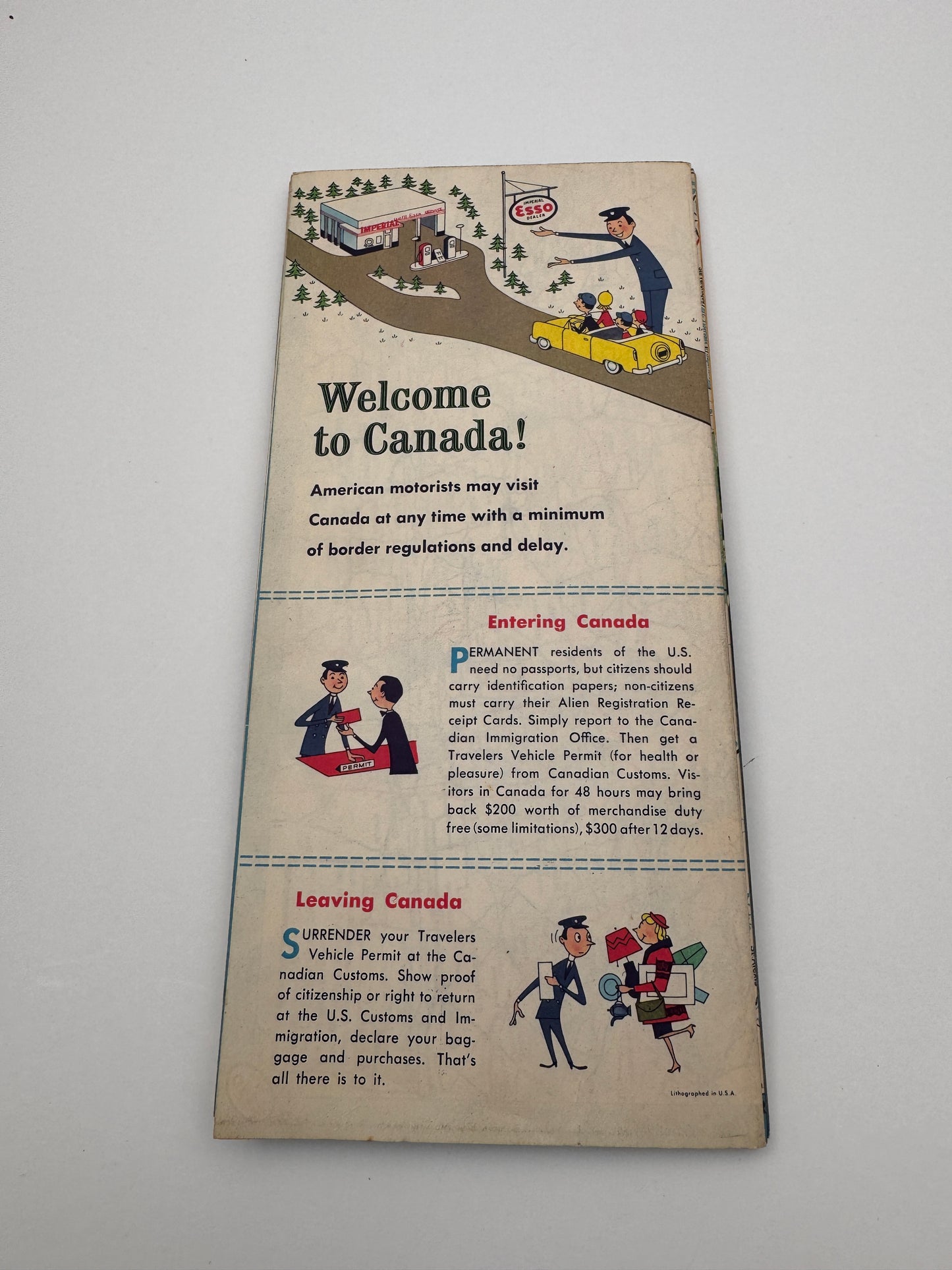 Vintage Esso Roadmap Quebec 1957 New Old Stock