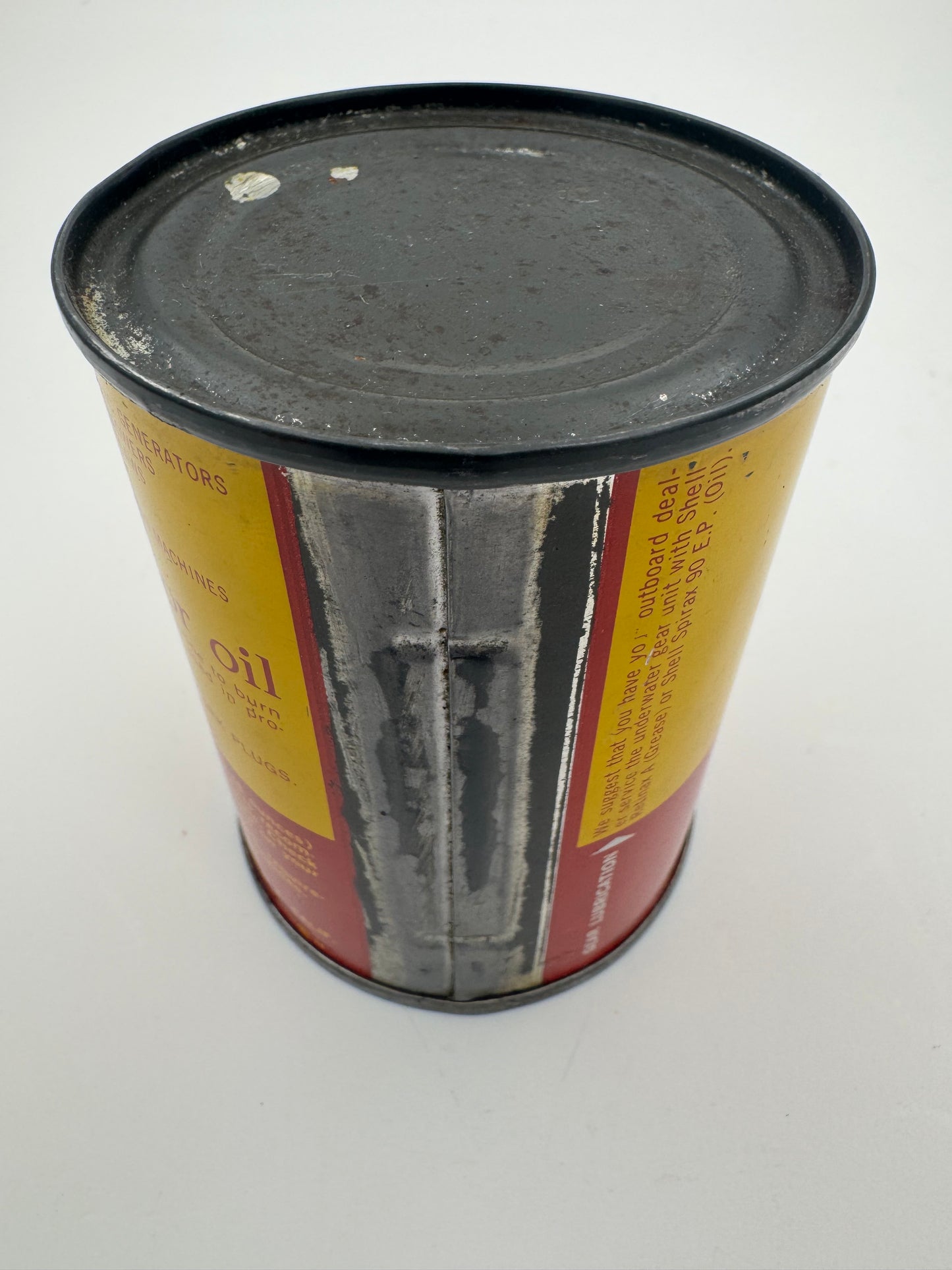 Vintage Shell Oil Can Outboard 8 Ounce Full