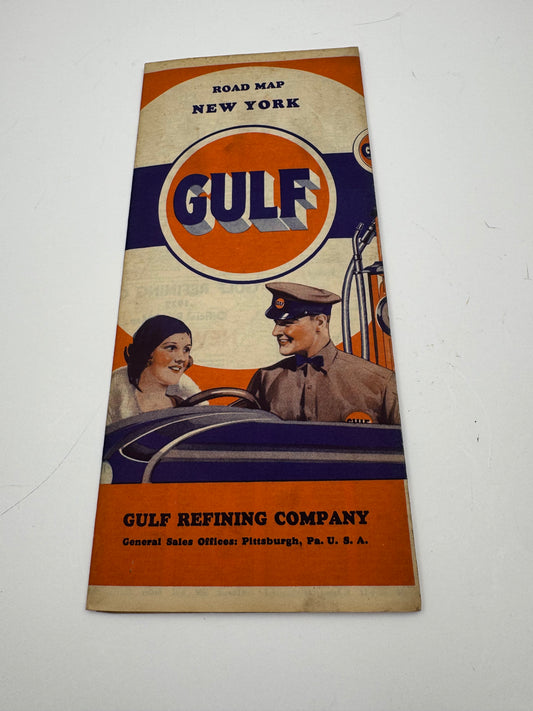 Vintage Road Map Gulf New York 1932