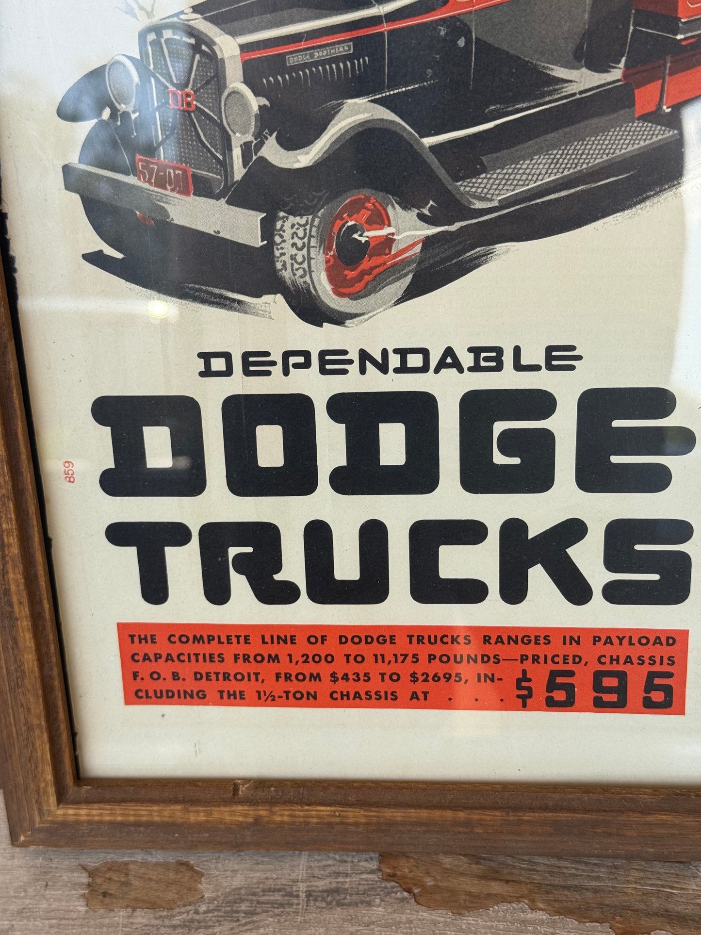 Vintage Dodge Truck Ad Framed