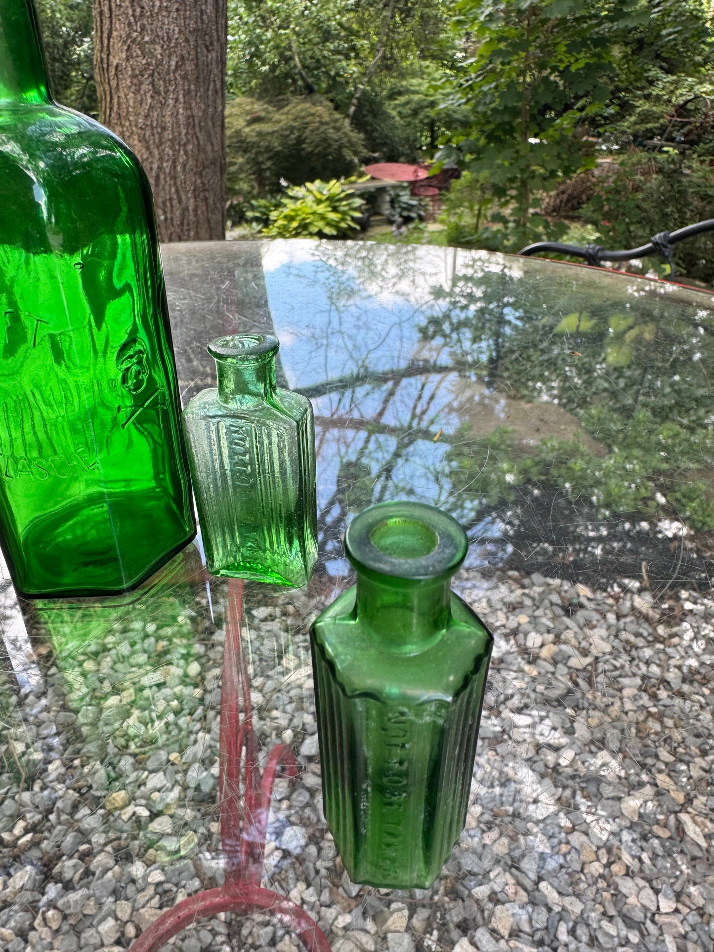 Vintage Poison Medicine Bottle Colection Green
