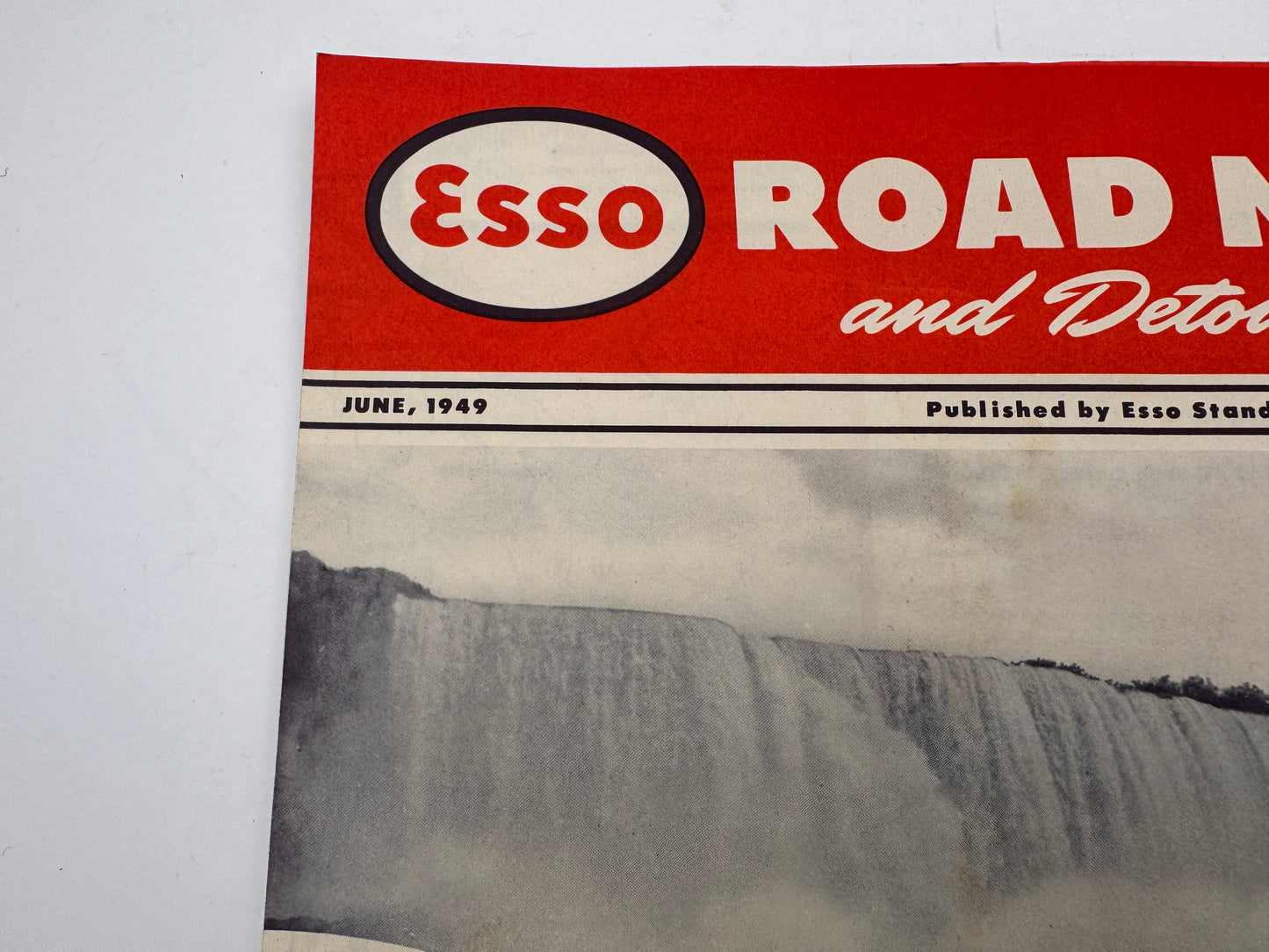 Vintage Esso Road News & Detour Map NJ NY 1949