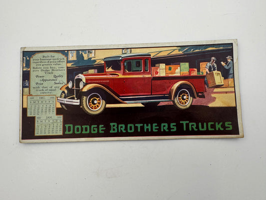 Vintage Dodge Trucks Ink Blotter 1929