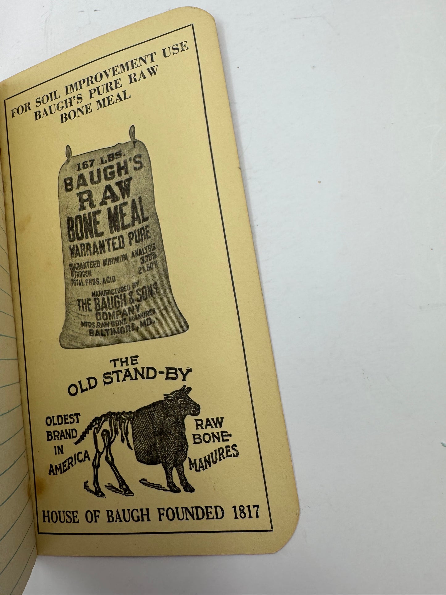 Vintage Baugh & Sons Notebook Farmers.