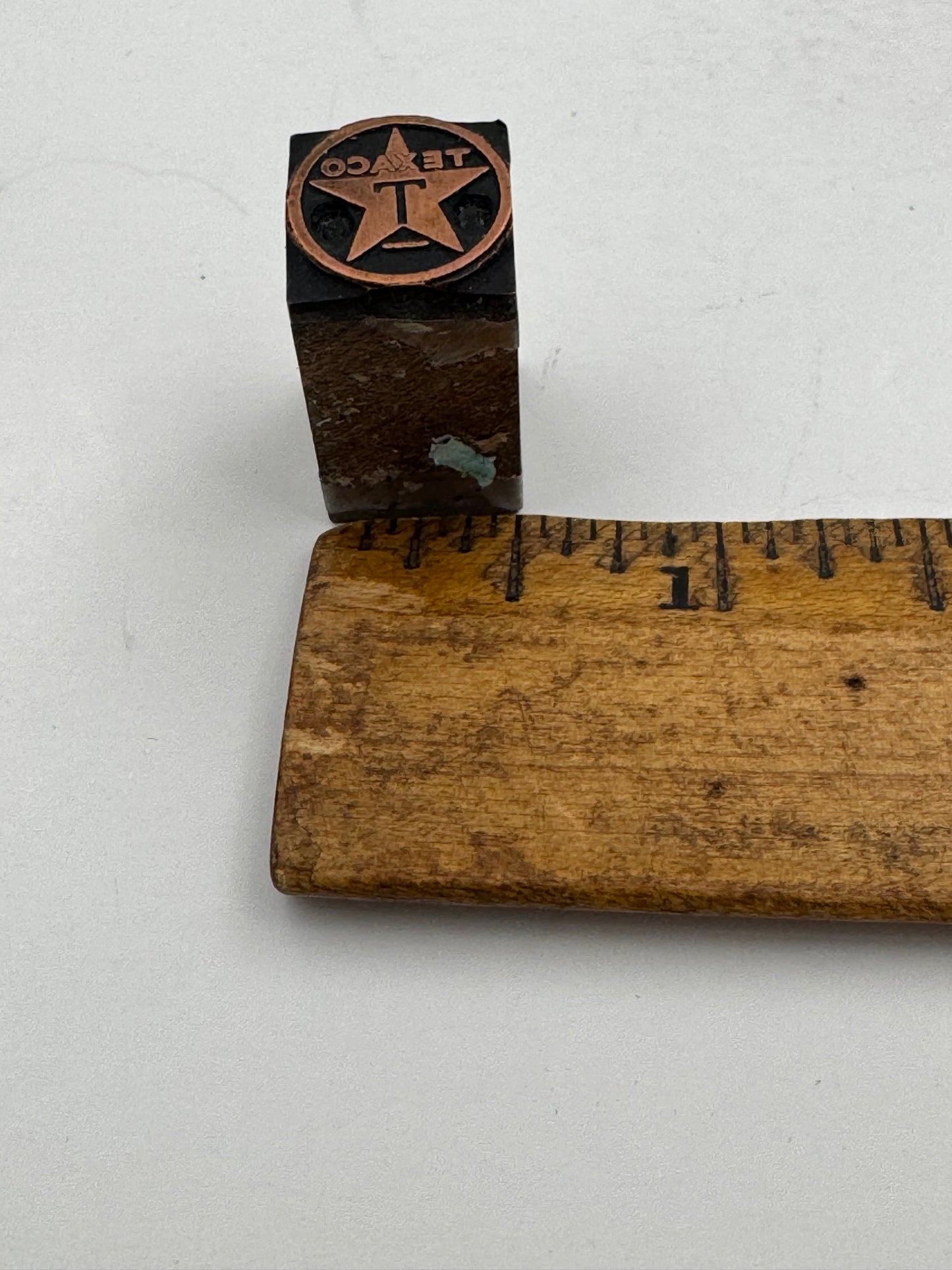 Vintage Printers Block Texaco Gas And Oil Logo