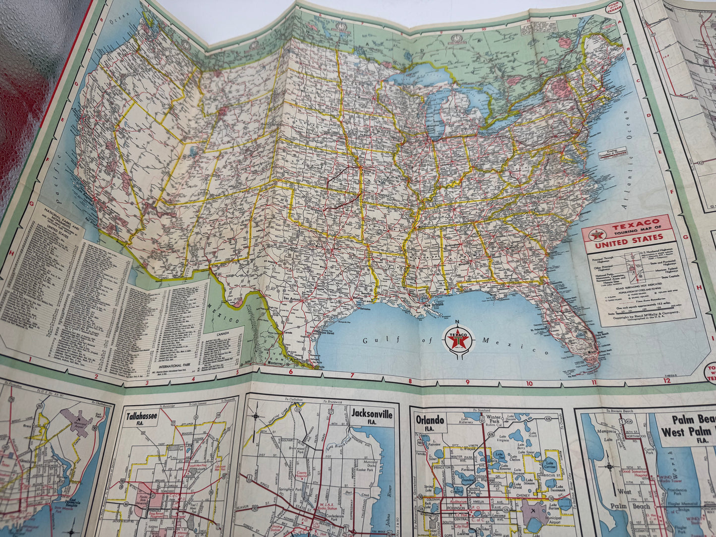 Vintage Texaco Roadmap Florida 1940s