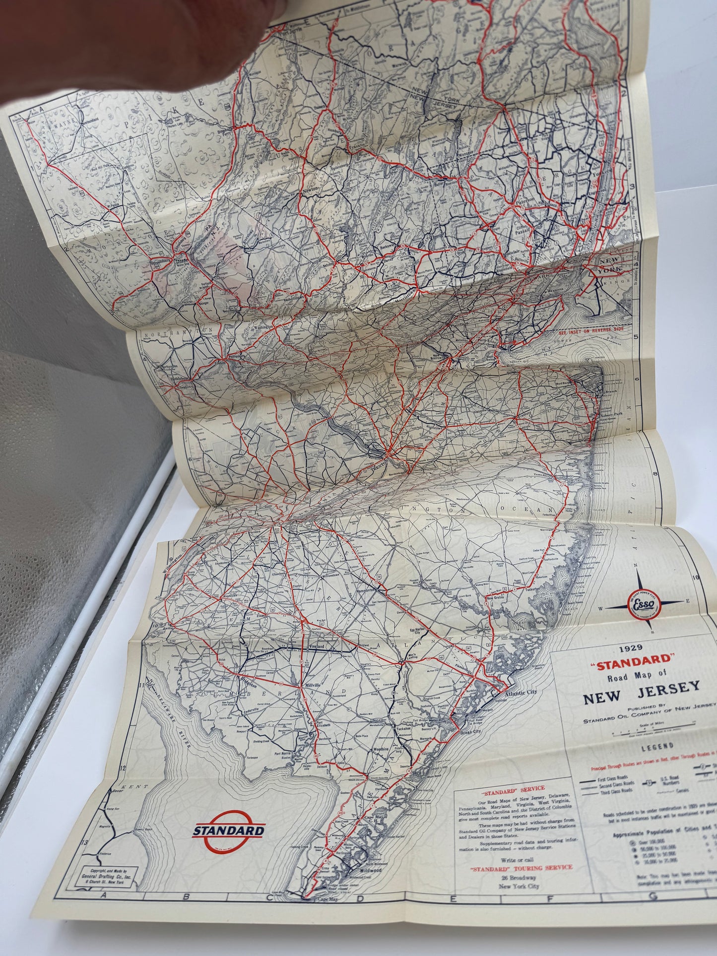 Vintage Road Map Standard Oil New Jersey 1929