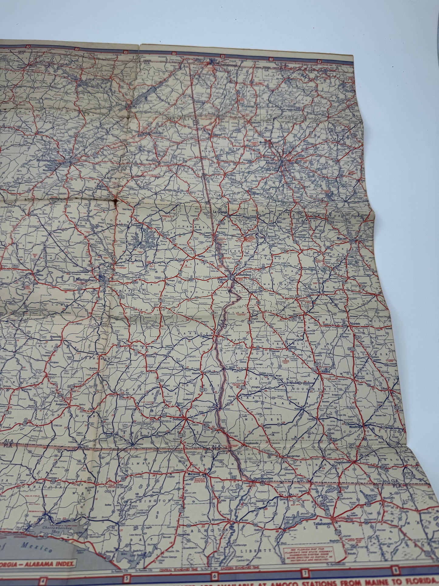 Vintage Road Map Amoco 1945 Georgia, Alabama￼