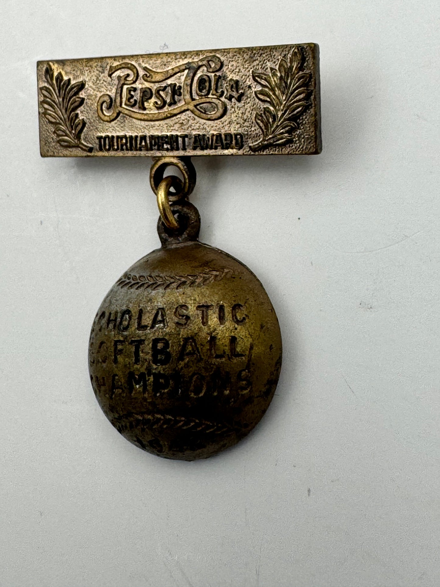 Vintage Pepsi Badge Softball Championship Early Bottler Collectible