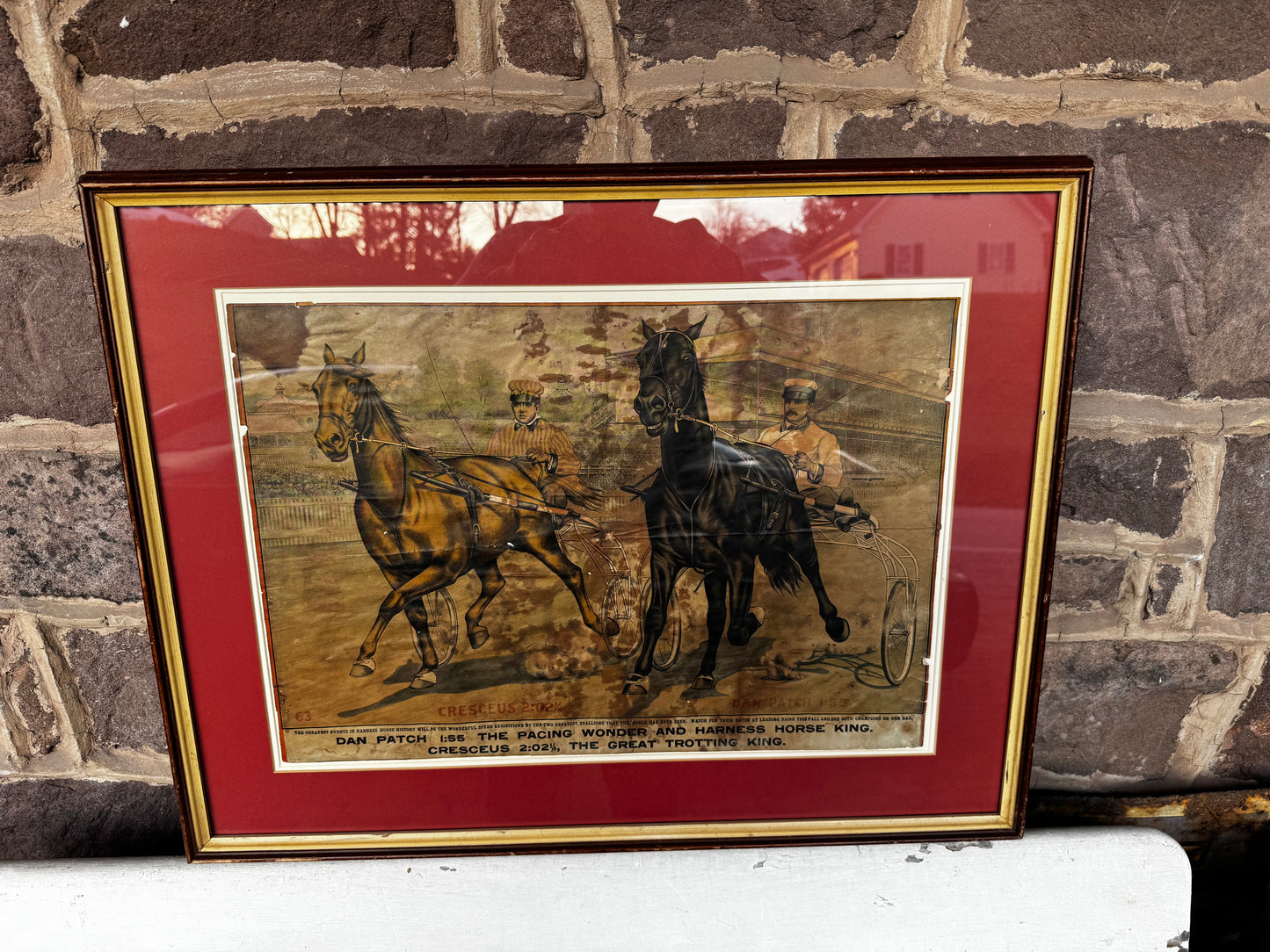 Vintage Dan Pouch Race Horse Ad Framed
