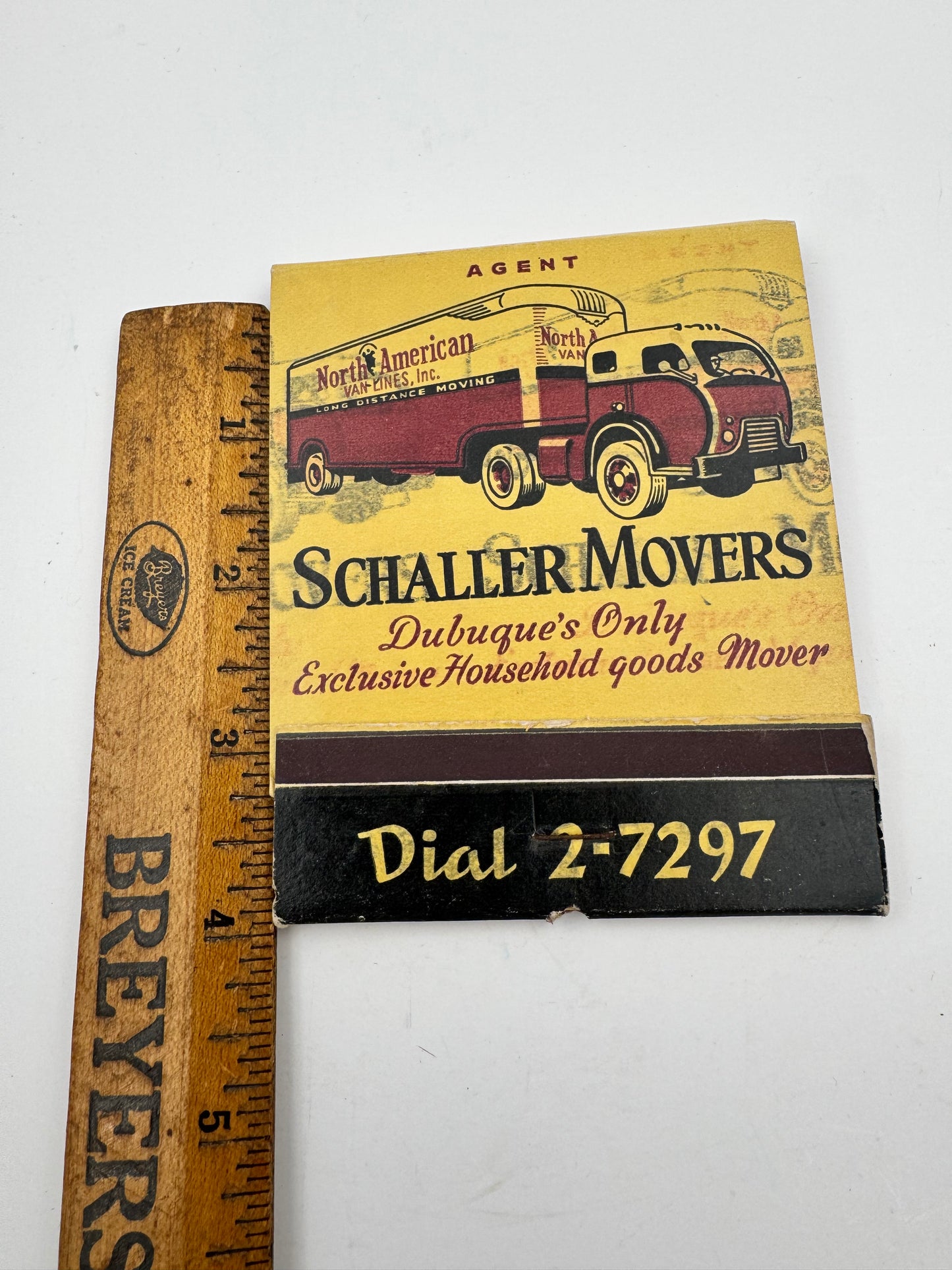 Vintage Feature Matchbook Full Schaller Movers 1930s