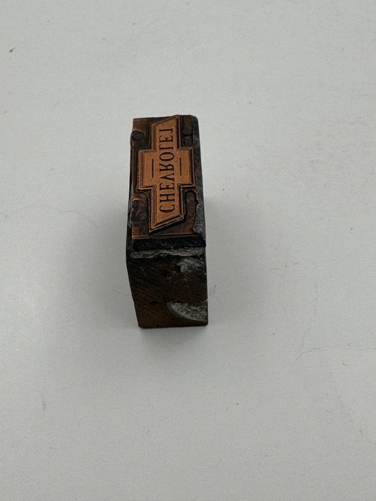 Vintage Printers Block Chevrolet Bow tie