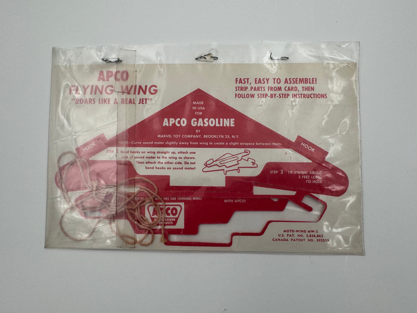 Vintage APCO Gasoline Flying Wing Toy NOS