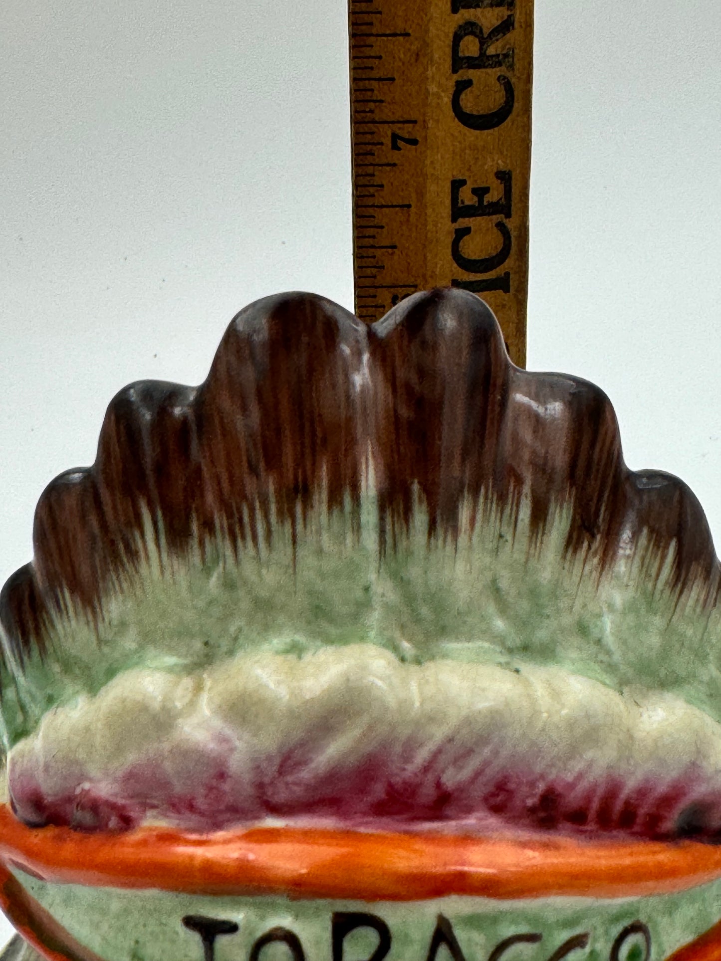 Vintage Tobacco Humidor Majolica Native American