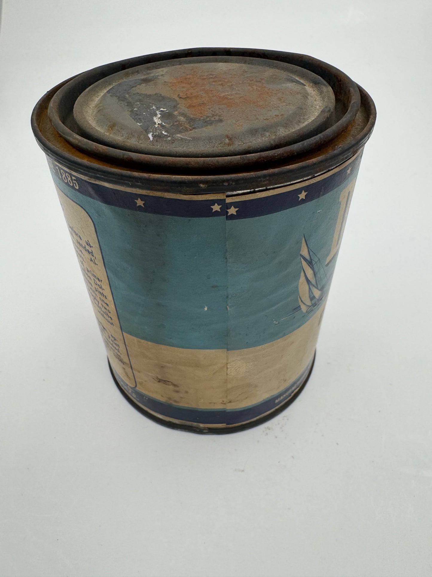 Vintage Dolfinite Paint Can Full Mahogany Boat Graphics