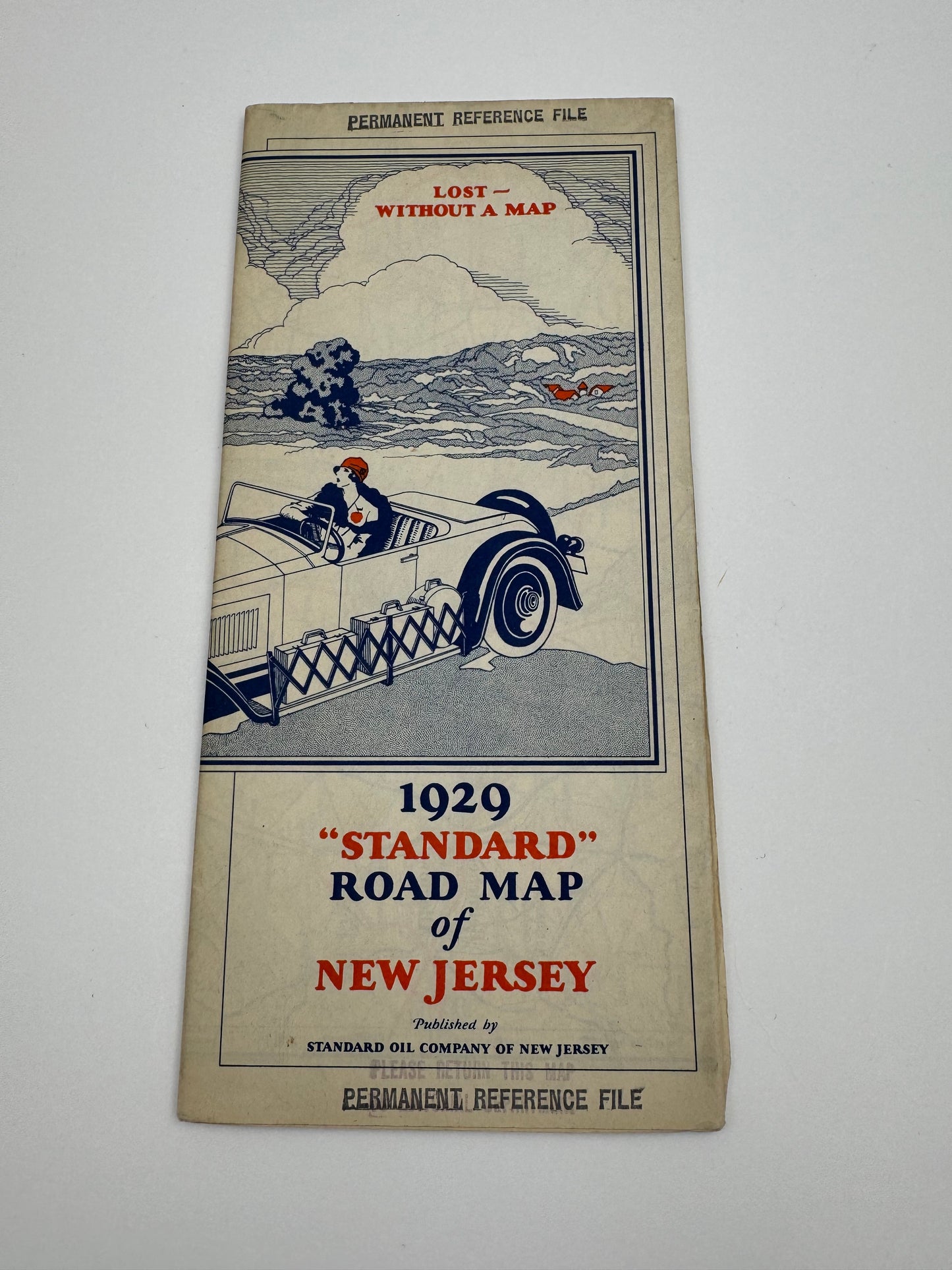 Vintage Road Map Standard Oil New Jersey 1929