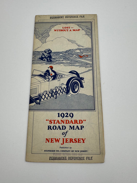 Vintage Road Map Standard Oil New Jersey 1929