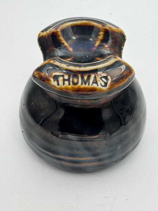 Vintage Porcelain Insulator R. Thomas & Sons Brown