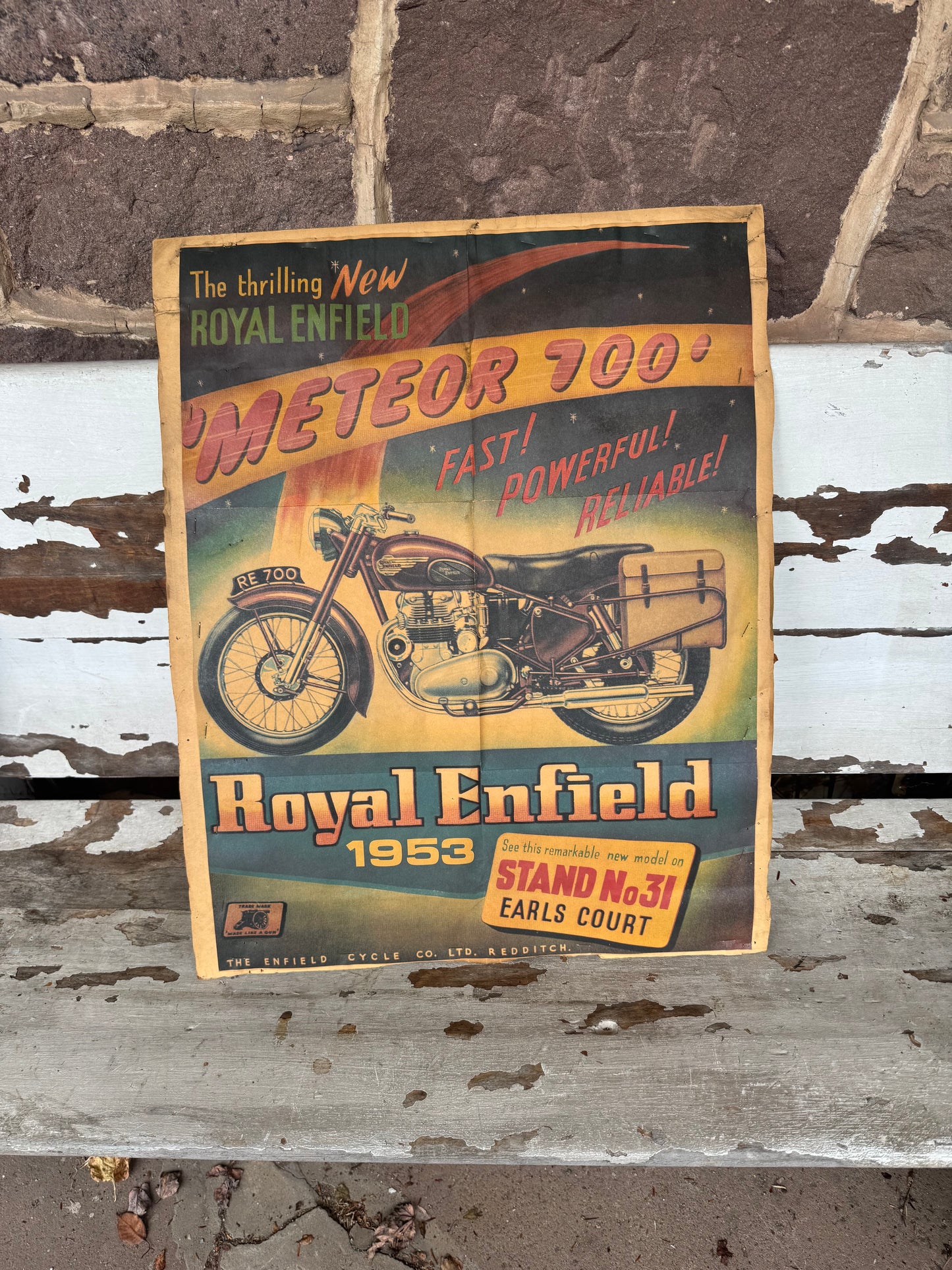 Vintage Royal Enfield Meteor 700 Motorcycle Poster