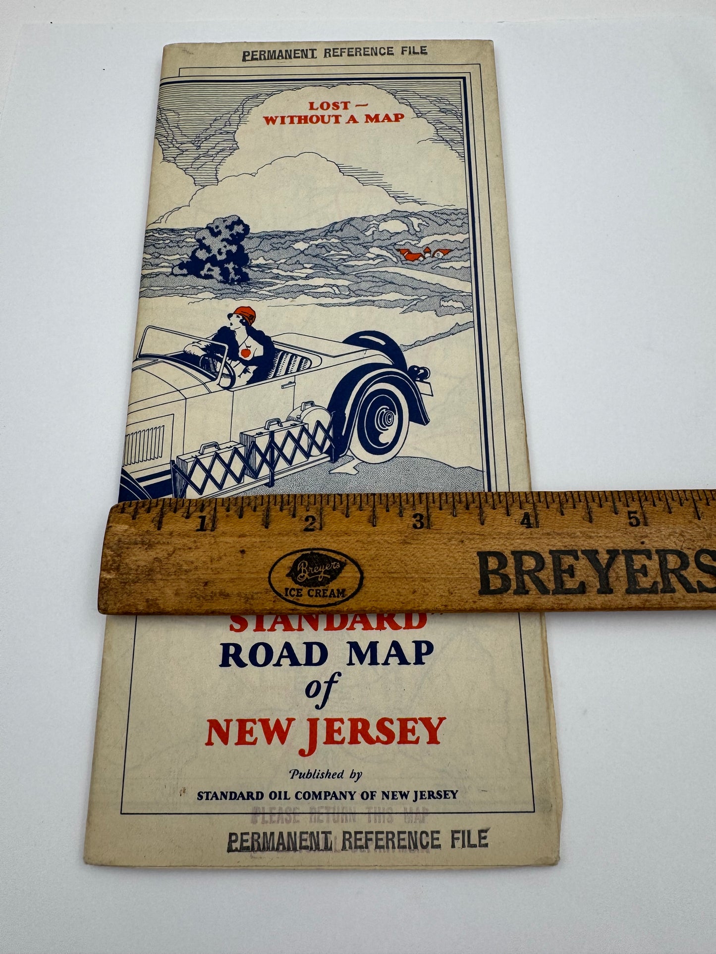 Vintage Road Map Standard Oil NJ 1929 Mint