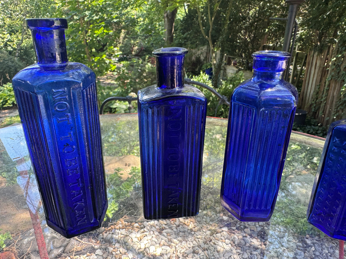 Vintage Poison Bottle Collection Cobalt Blue