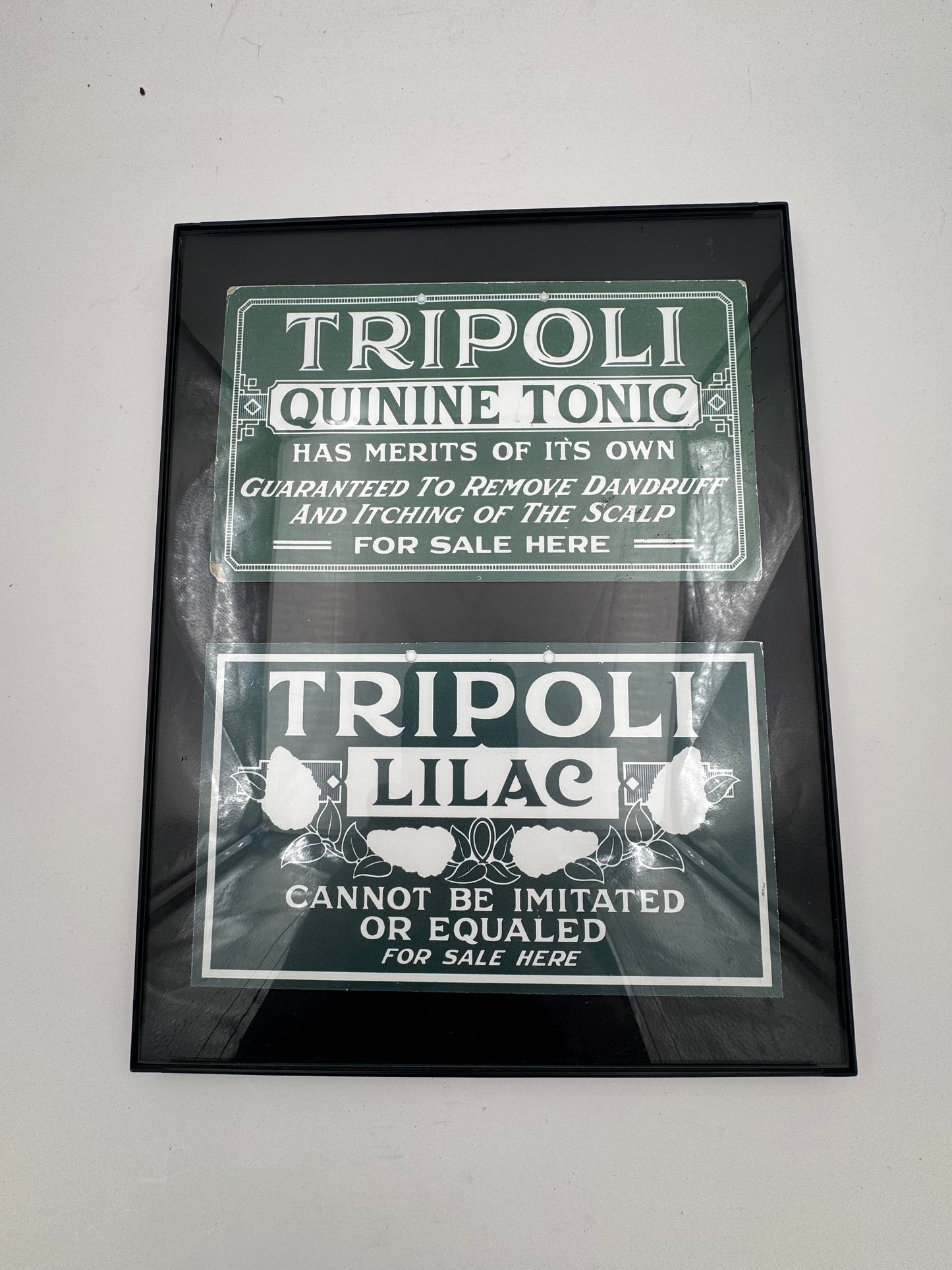 Vintage Barbershop Signs Tripoli Cardstock Framed