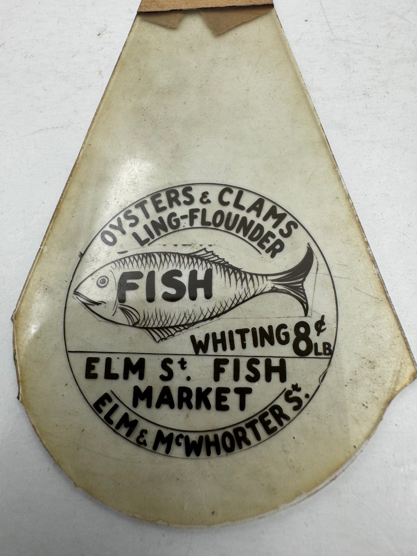 Vintage Advertising Slide Elm Fish Market 1930s