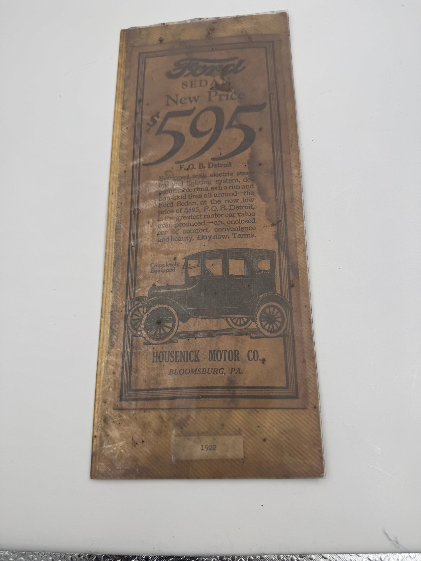Vintage Ford Sedan Print Ad 1922