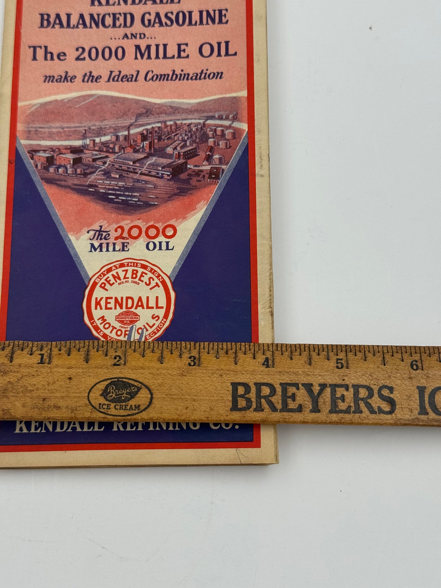 Vintage Roadmap 1931 Pennsylvania NJ New England Kendall