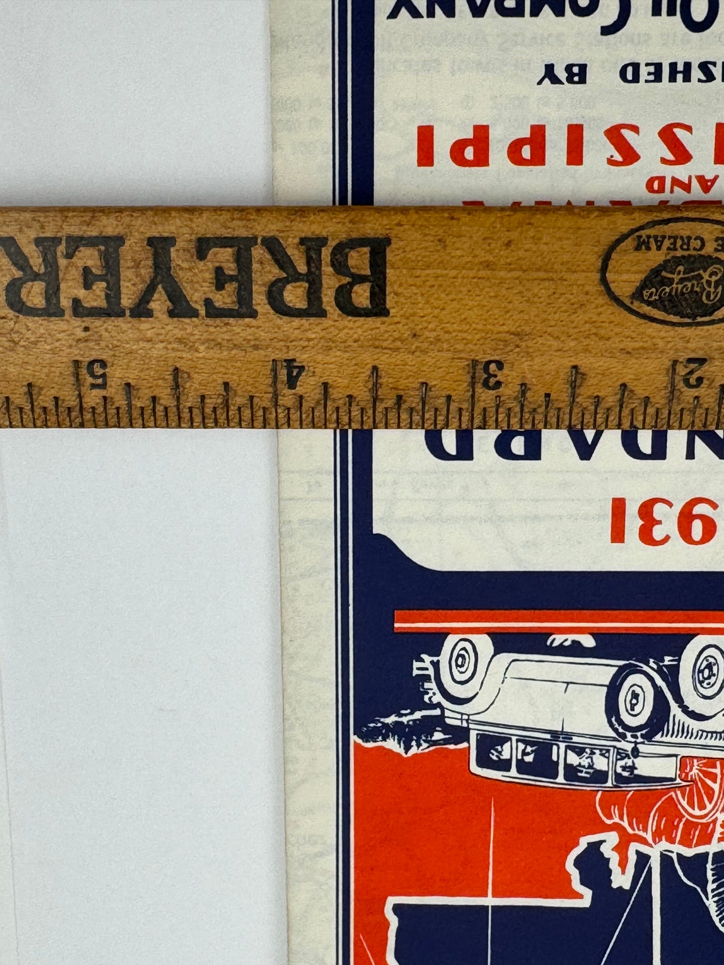 Vintage Road Map 1931 Standard Oil Alabama Mississippi