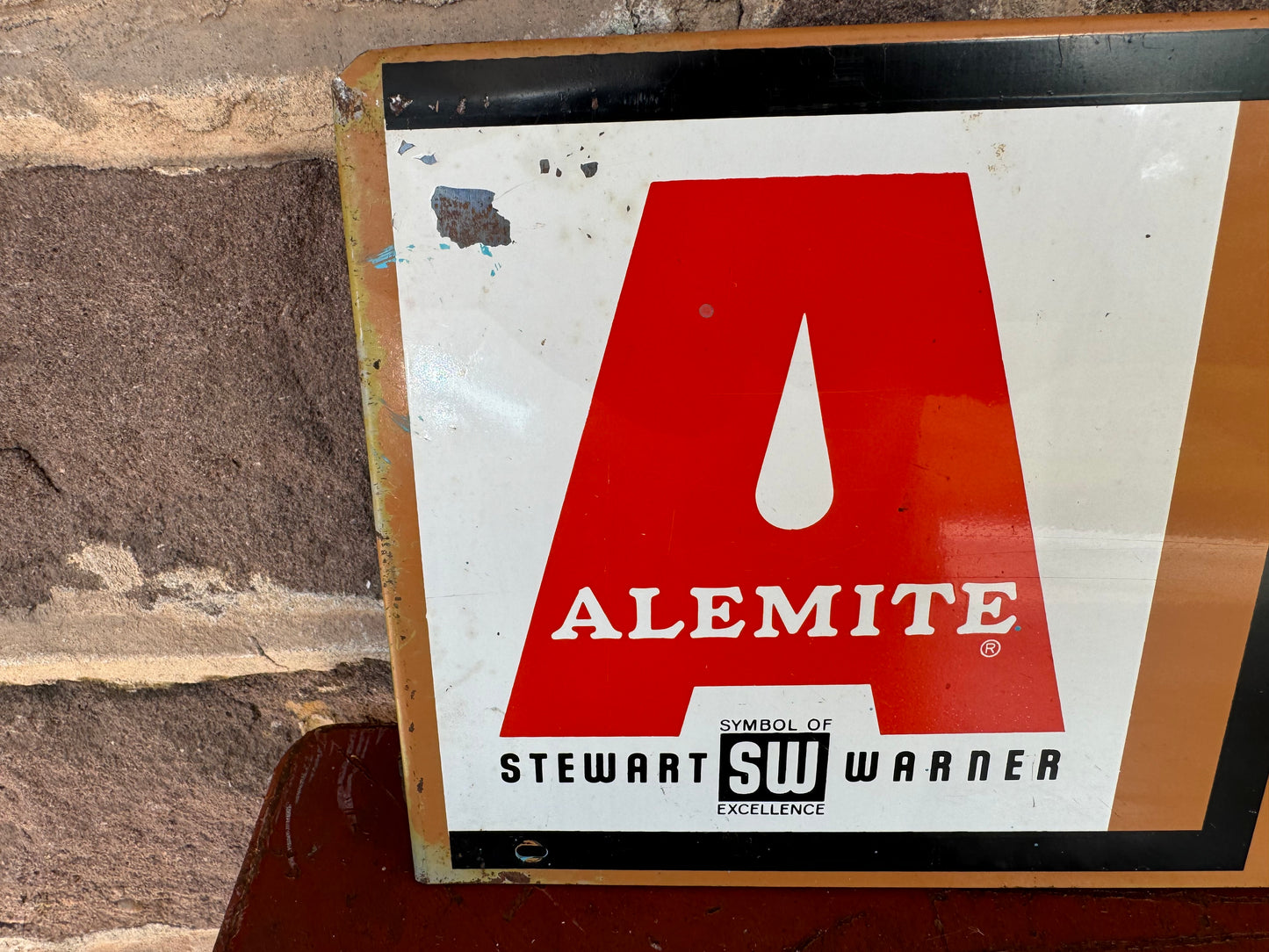 Vintage Sign Alemite Lubrication Supplies Rack Topper