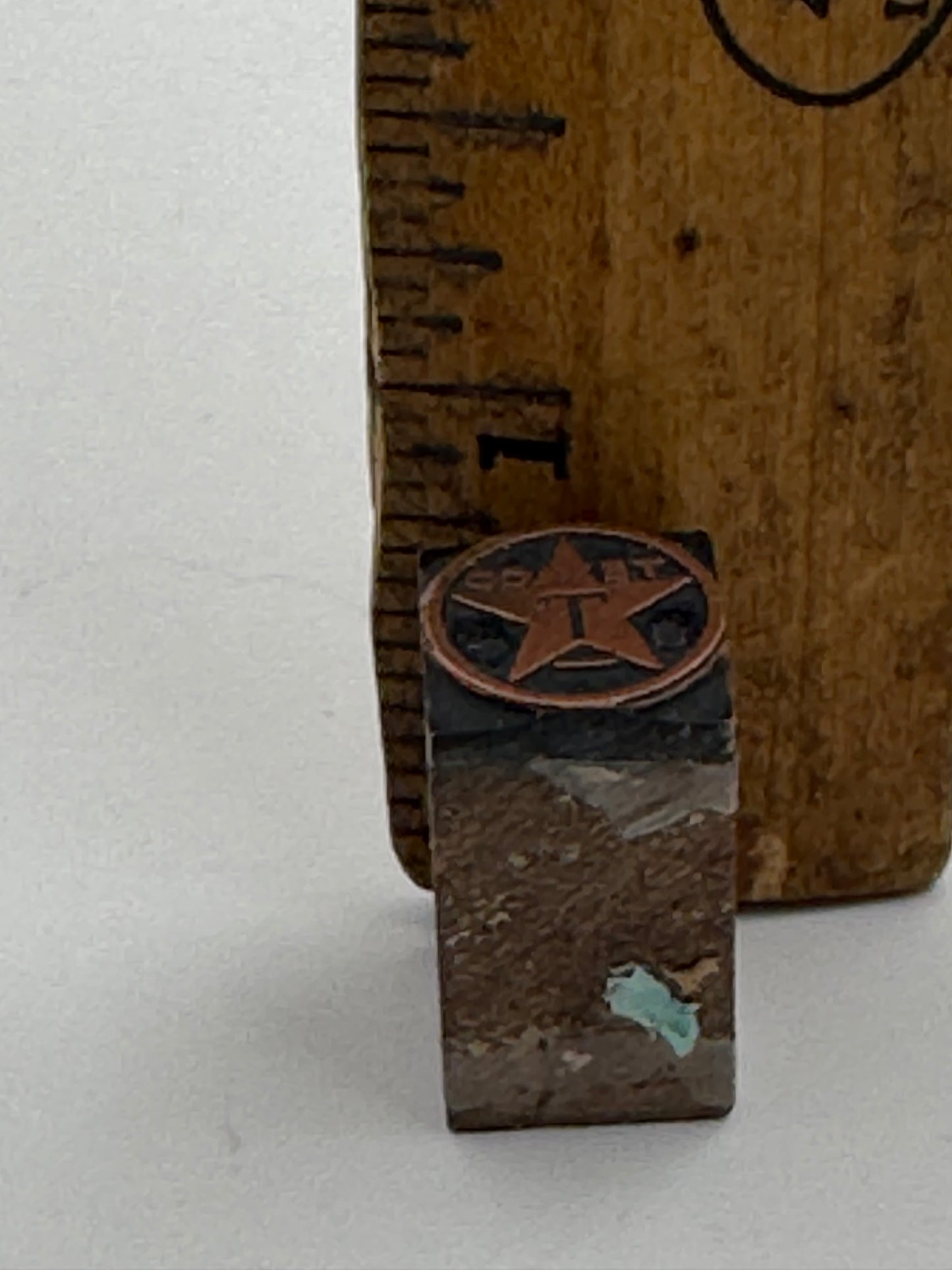 Vintage Printers Block Texaco Gas And Oil Logo