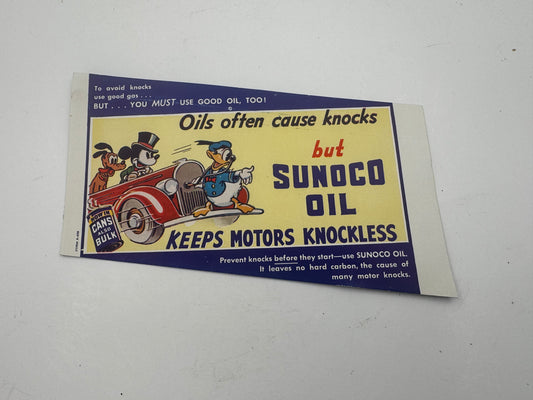 Vintage Sunoco Oil Ink Blotter NOS