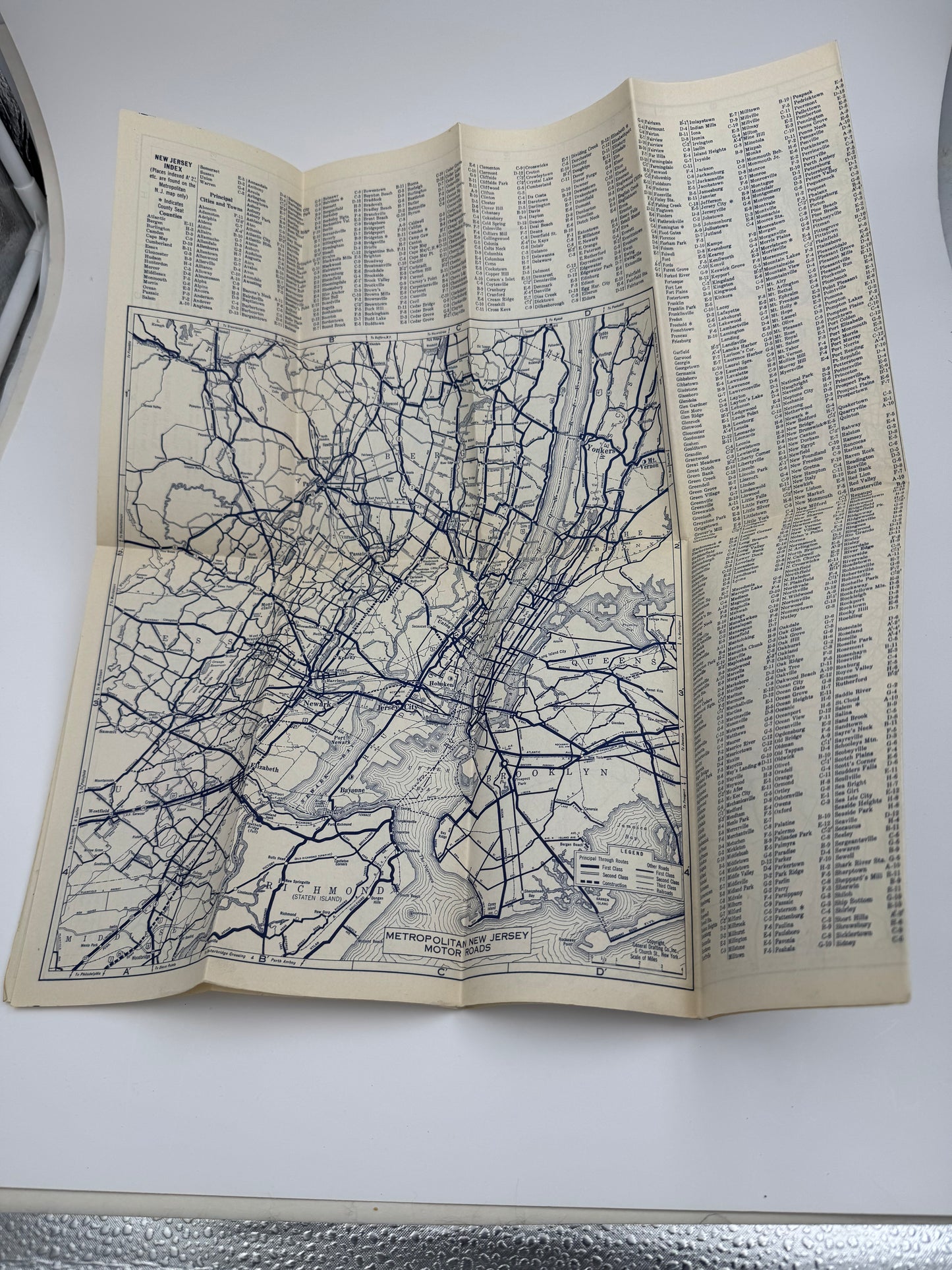 Vintage Road Map Standard Oil New Jersey 1929