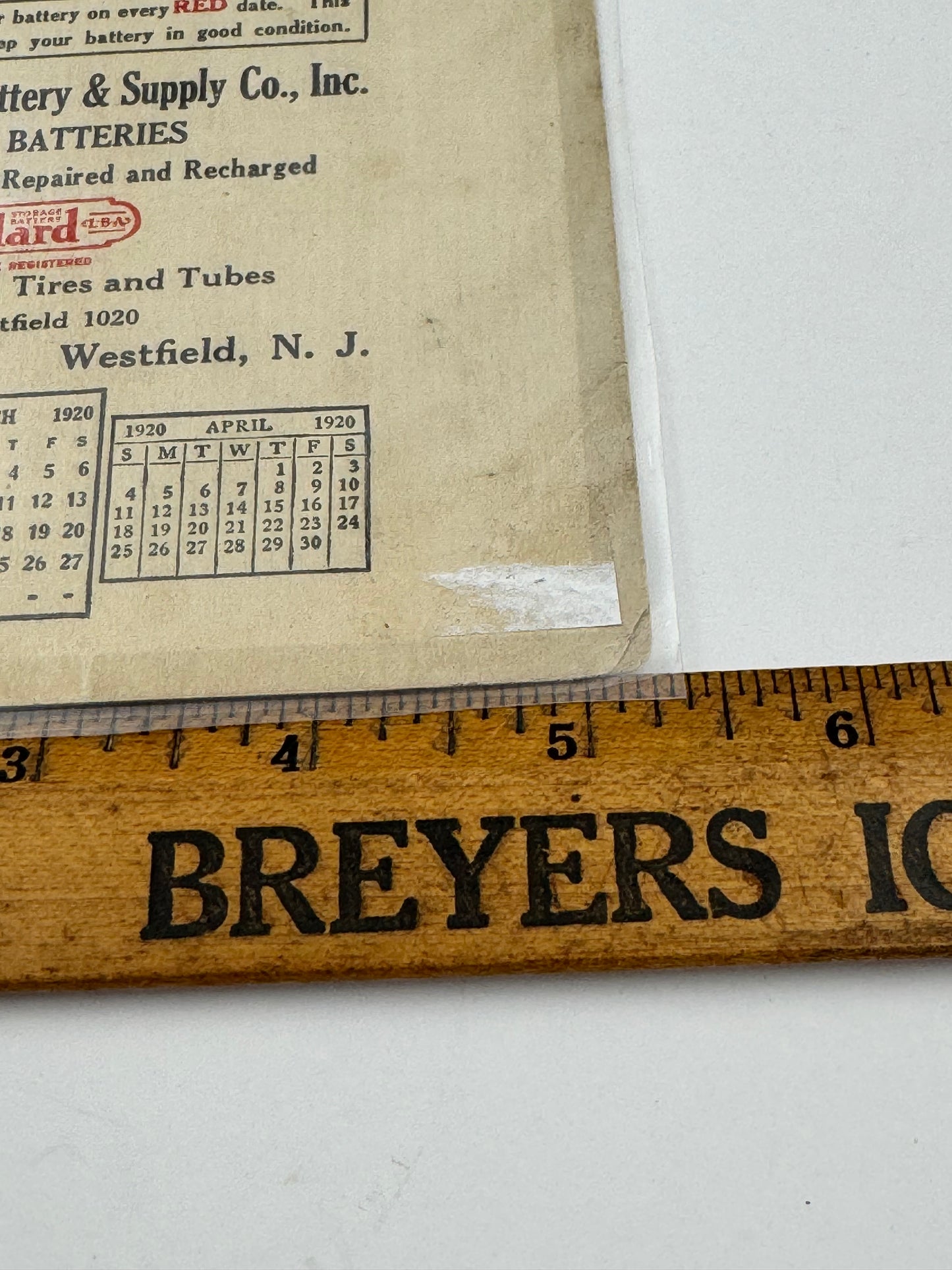 Vintage Willard Battery Calendar Page March 1920 Laminated