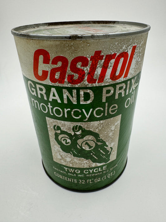 Vintage Oil Can Castrol Gran Prix Motorcycle